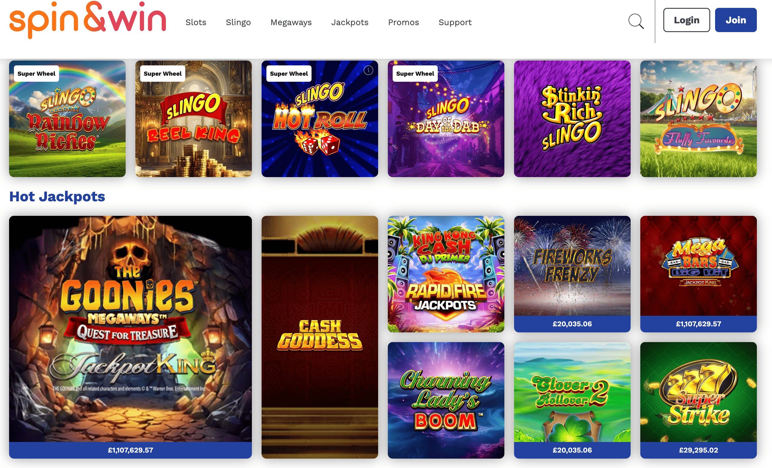 Spin and Win website